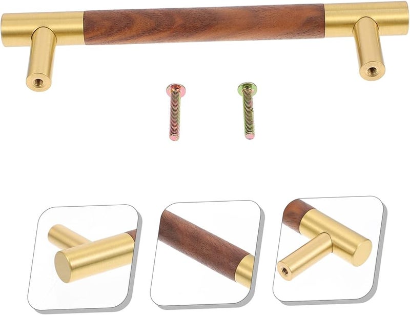 مقبض خزانة عصري 16 2X4X1 4CM مقبض باب خزانة ملابس من خشب الجوز ديكور منزلي - Image 2